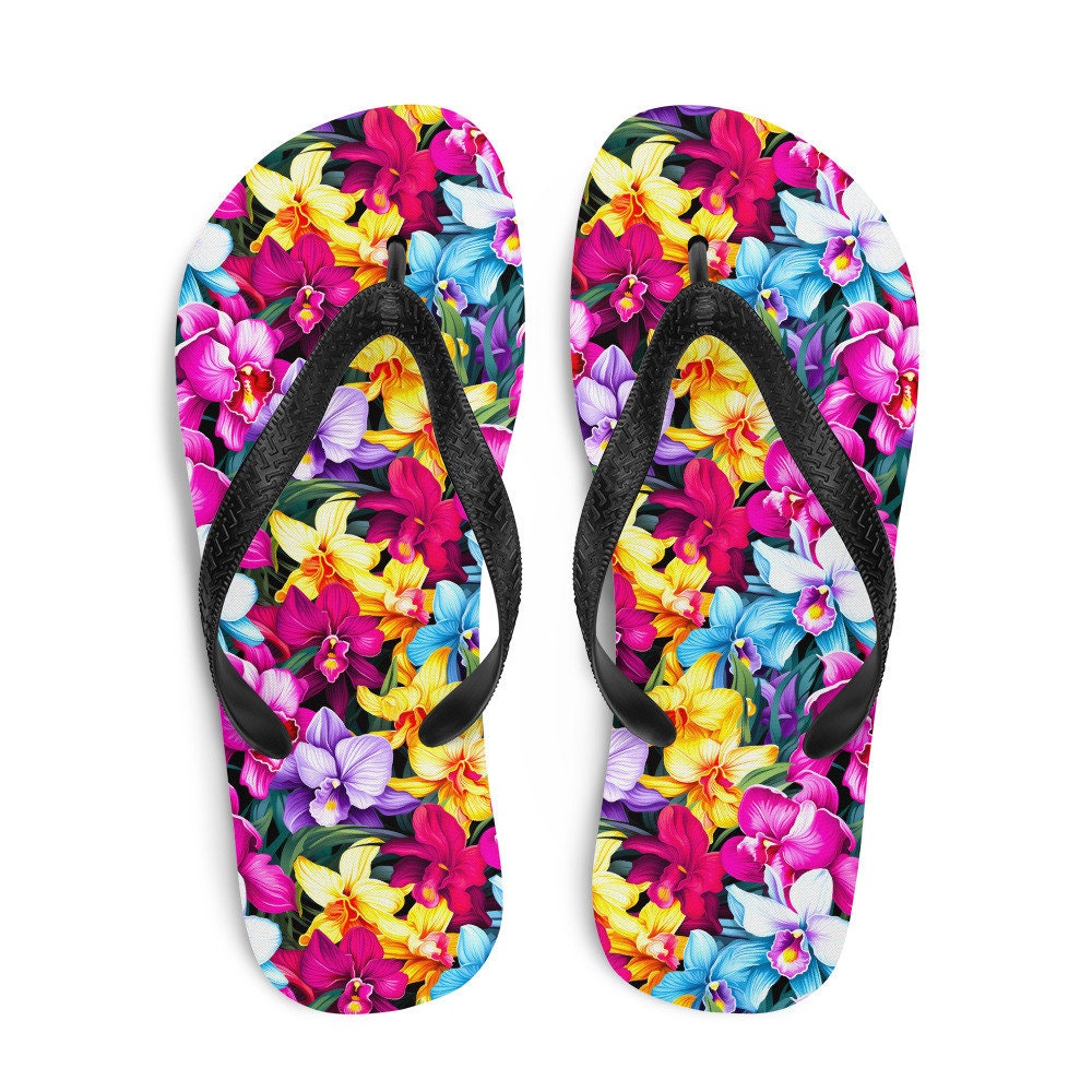 hippieartzone - Colorful Orchid Flip Flops
