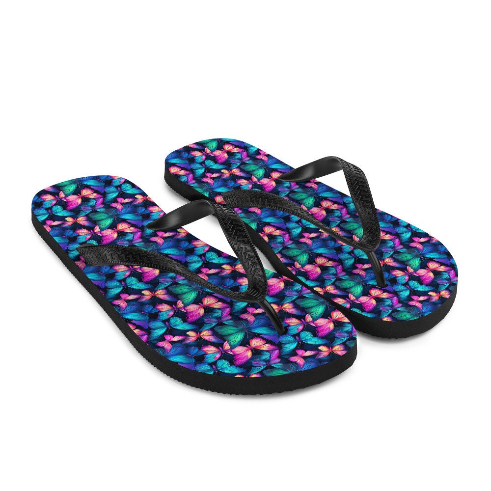 hippieartzone - Iridescent Butterfly Flip Flops