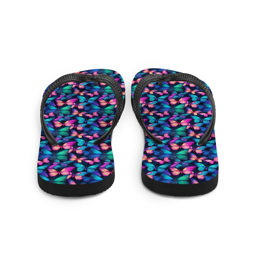 hippieartzone - Iridescent Butterfly Flip Flops