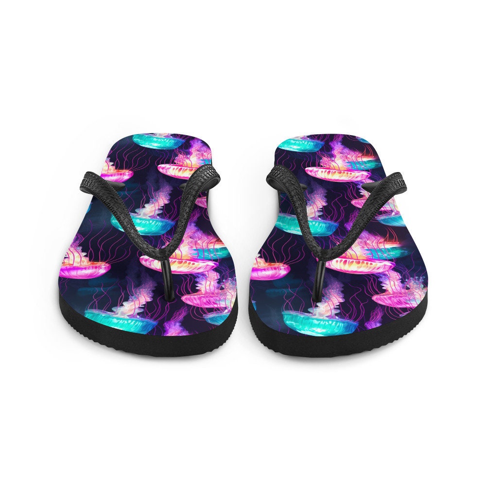 hippieartzone - Iridescent Jellyfish Flip Flops