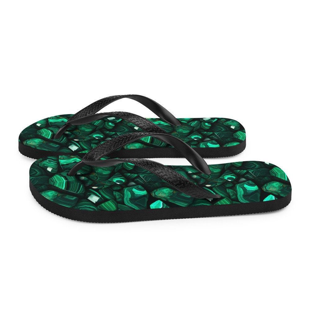 hippieartzone - Malachite Pattern Flip Flops