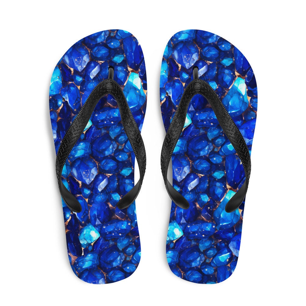 hippieartzone - Lapis Gemstone Pattern Flip Flops