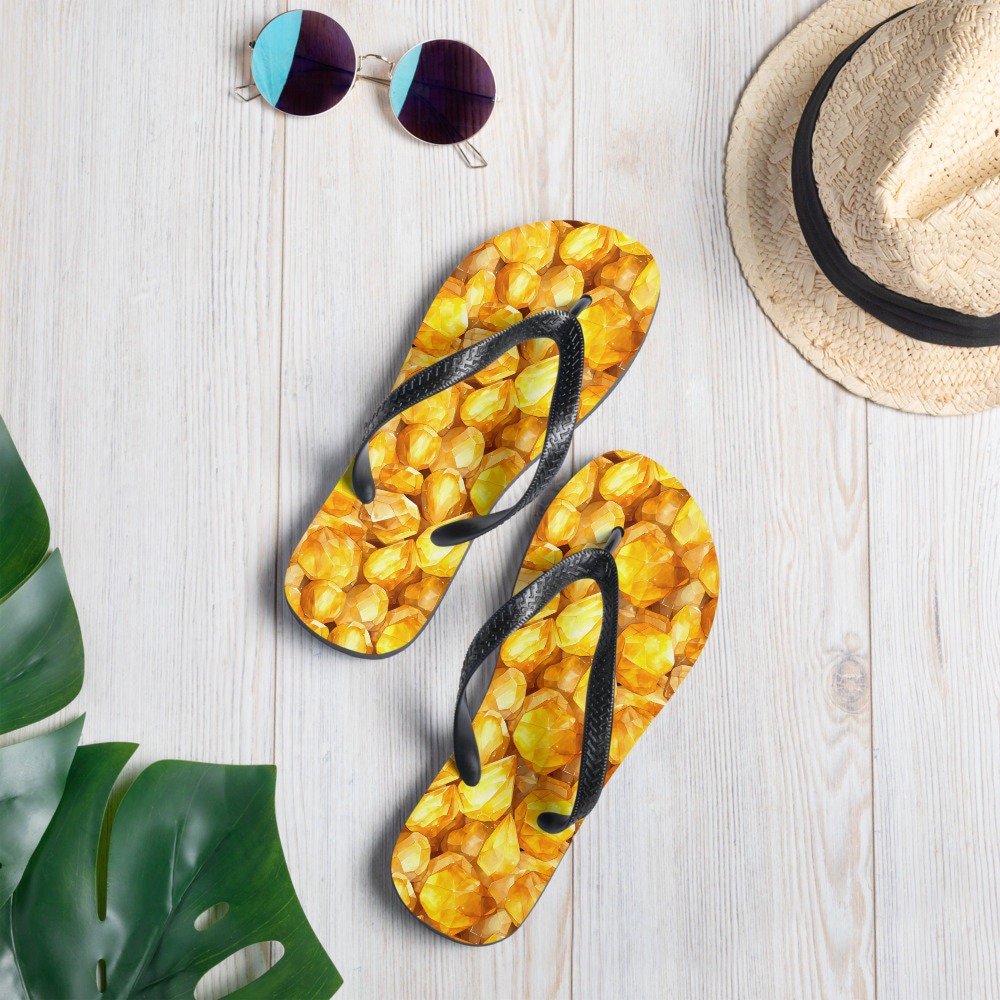 hippieartzone - Citrine Summer Flip Flops