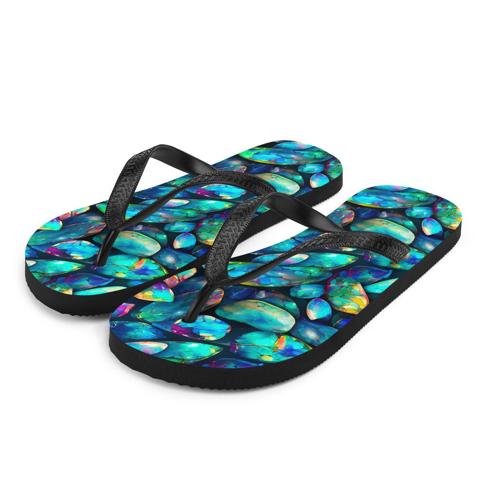 hippieartzone - Fire Opal Summer Flip Flops