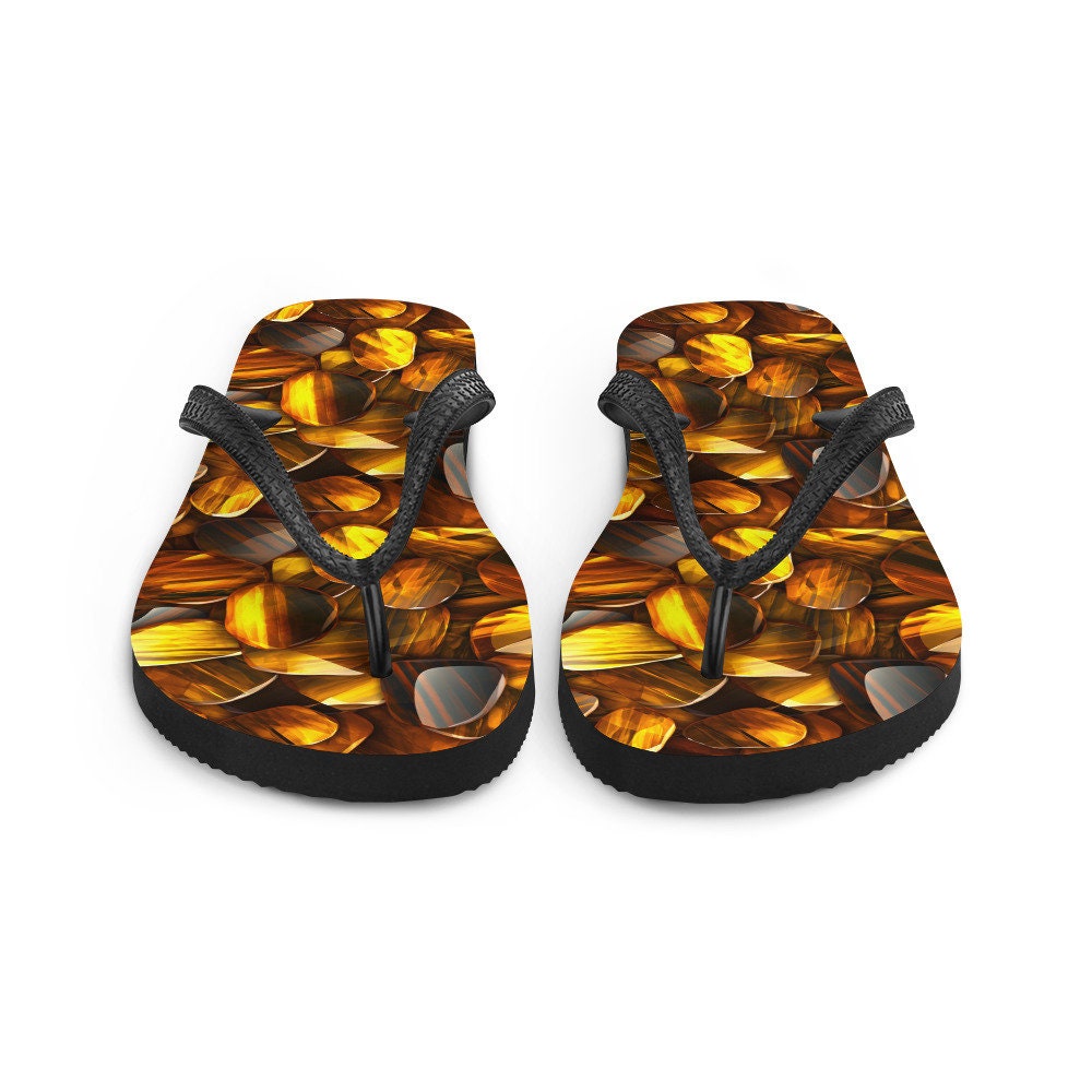 hippieartzone - Bold Tiger&#39;s Eye Flip Flops