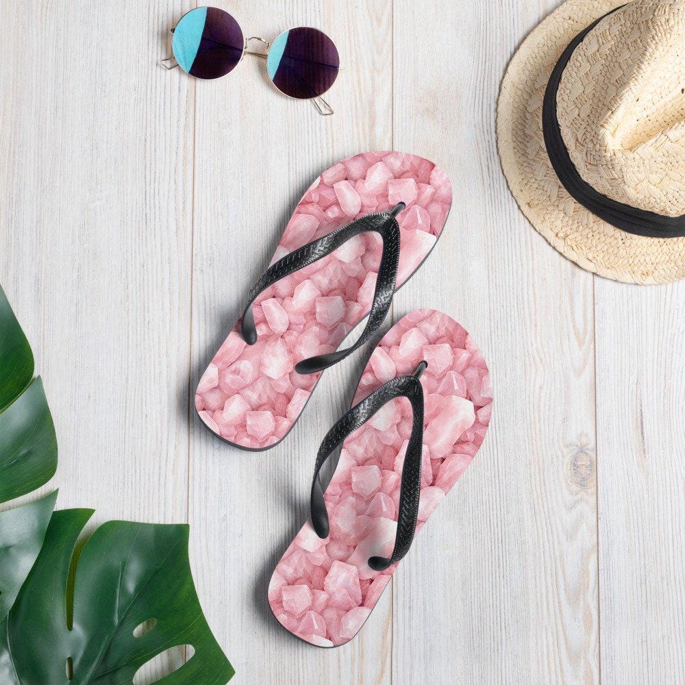 hippieartzone - Love-infused Rose Quartz Flip Flops