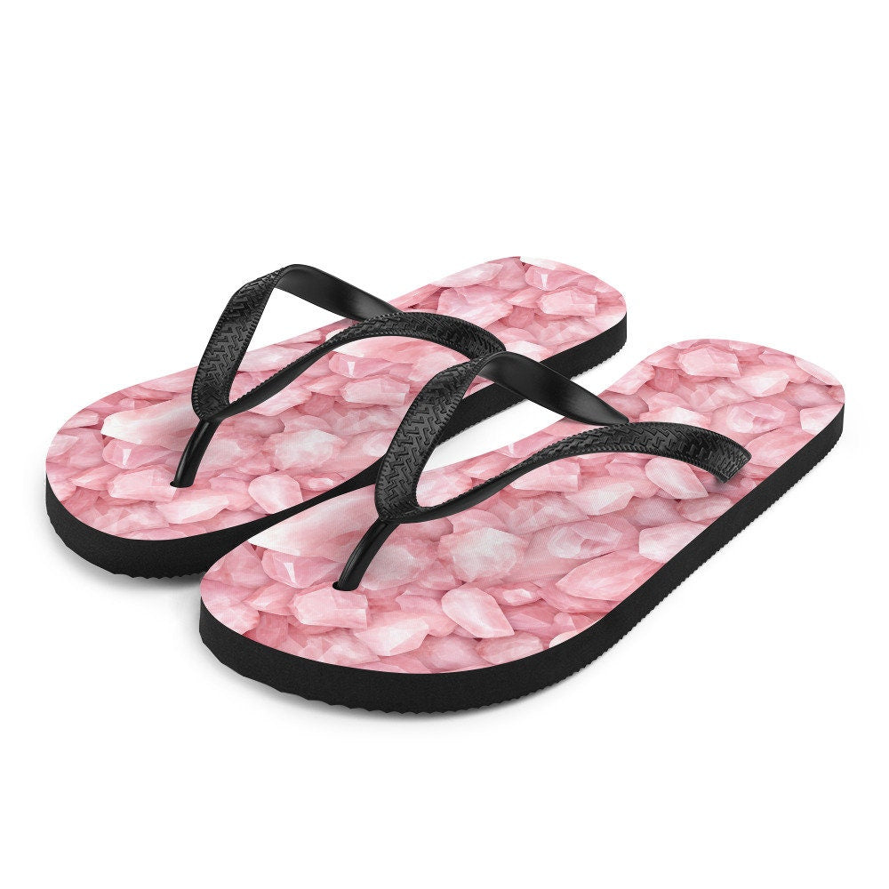 hippieartzone - Love-infused Rose Quartz Flip Flops