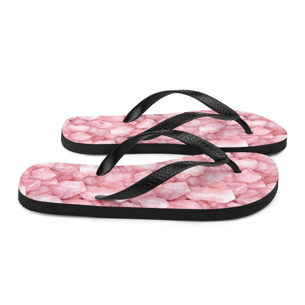 hippieartzone - Love-infused Rose Quartz Flip Flops