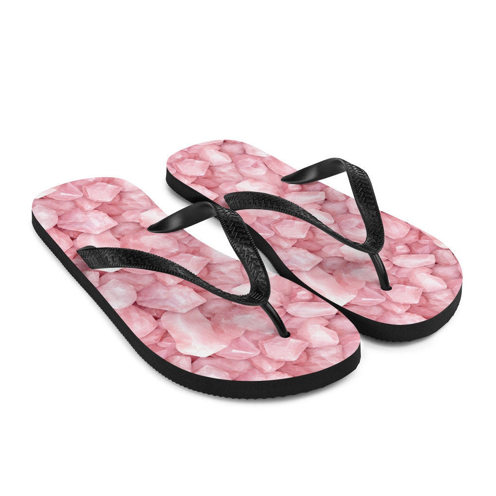 hippieartzone - Love-infused Rose Quartz Flip Flops