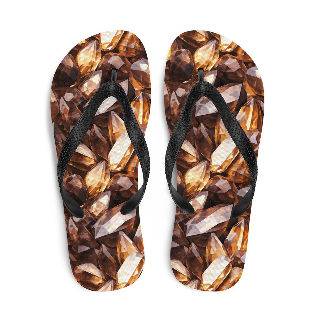 hippieartzone - Celestial Smoky Quartz Summer Flip Flops