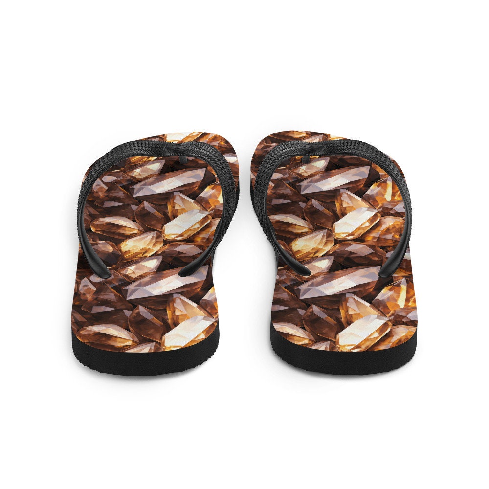 hippieartzone - Celestial Smoky Quartz Summer Flip Flops