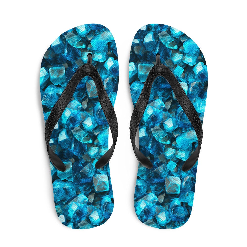 hippieartzone - Serene Blue Apatite Summer Flip Flops