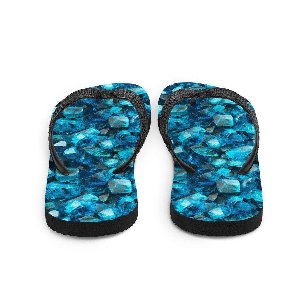 hippieartzone - Serene Blue Apatite Summer Flip Flops