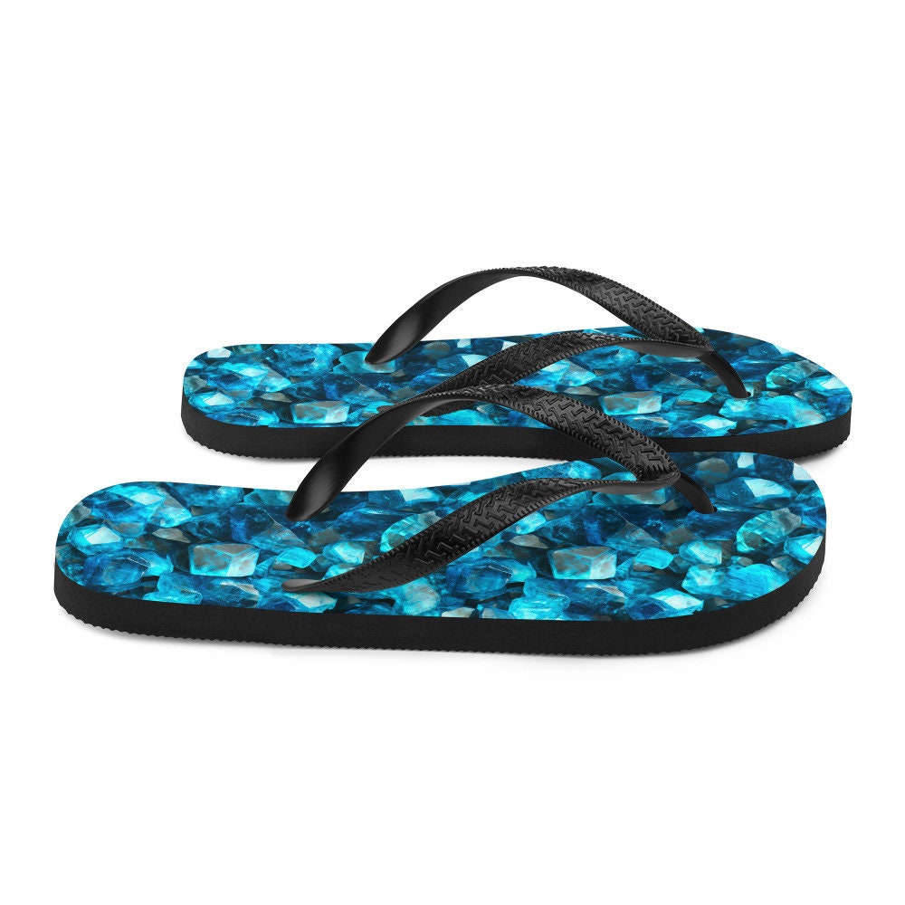 hippieartzone - Serene Blue Apatite Summer Flip Flops