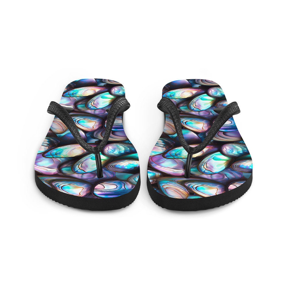 hippieartzone - Tranquil Abalone Summer Flip Flops