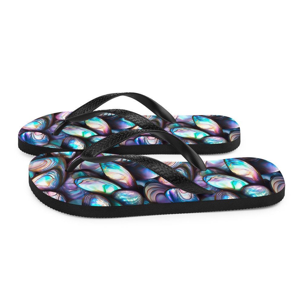 hippieartzone - Tranquil Abalone Summer Flip Flops