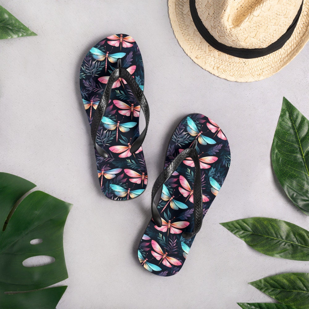 hippieartzone - Dragonfly Summer Flip Flops