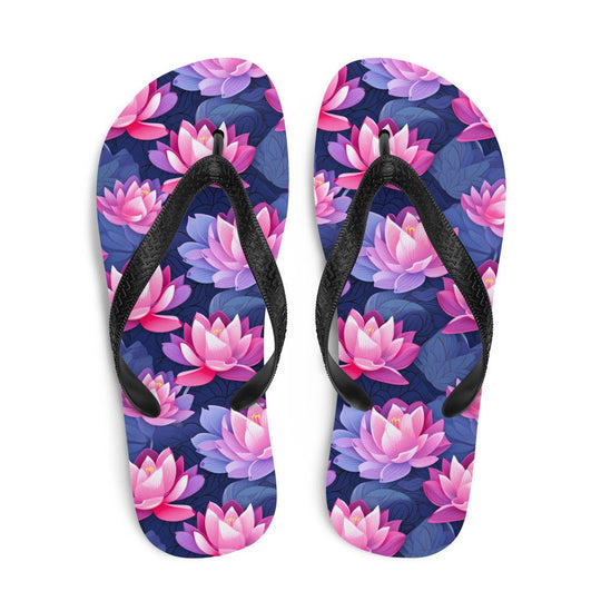 hippieartzone - Pink & Purple Lotus Flip Flops
