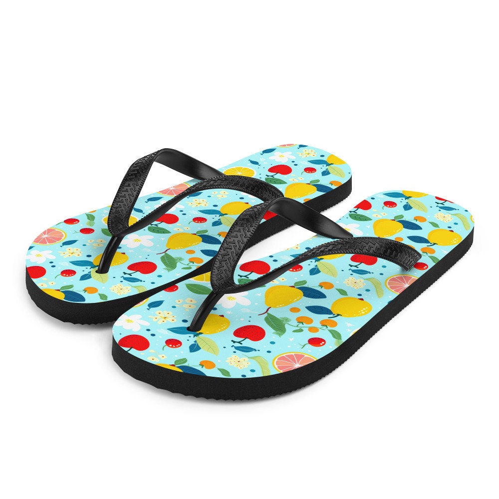 hippieartzone - Summer Fruit Garden Flip Flops