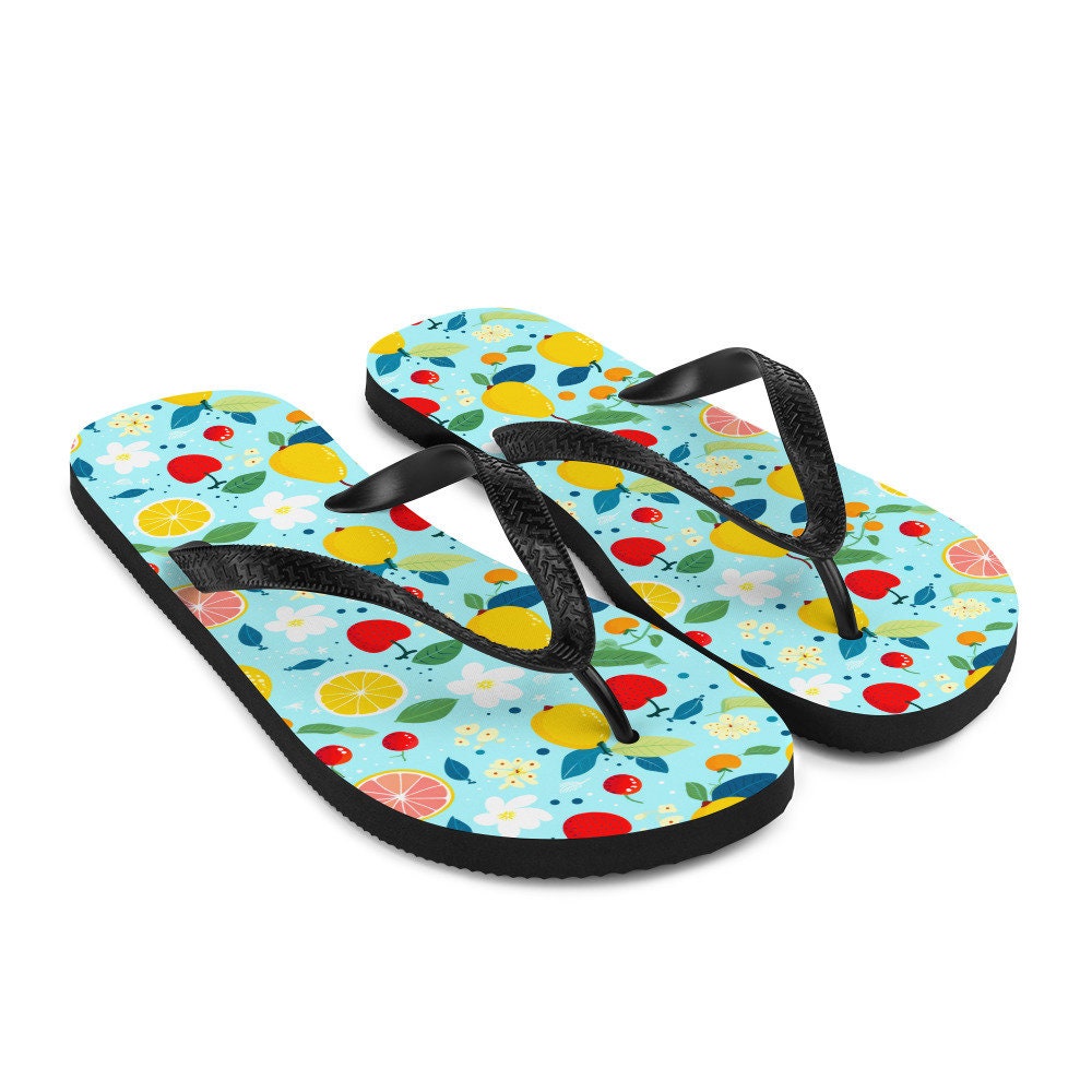 hippieartzone - Summer Fruit Garden Flip Flops