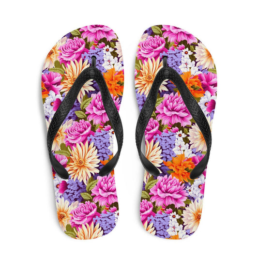 hippieartzone - Multi-Color Floral Flip Flops