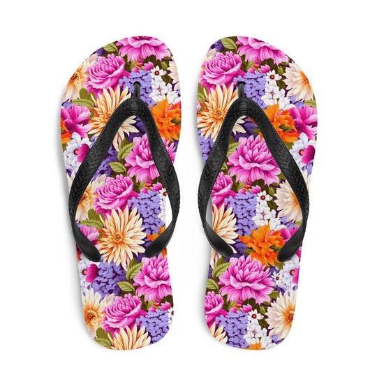 hippieartzone - Multi-Color Floral Flip Flops