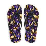 hippieartzone - Purple & Yellow Iris Flip Flops