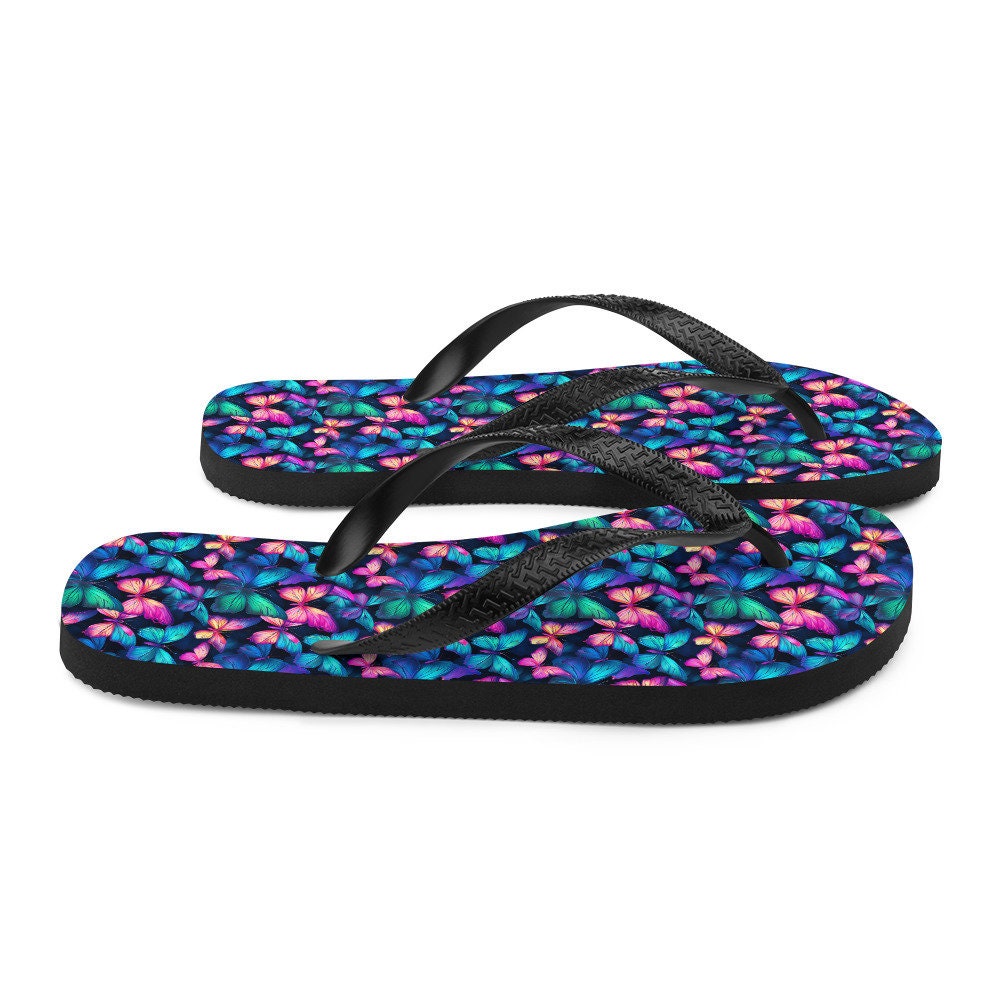 hippieartzone - Iridescent Butterfly Flip Flops