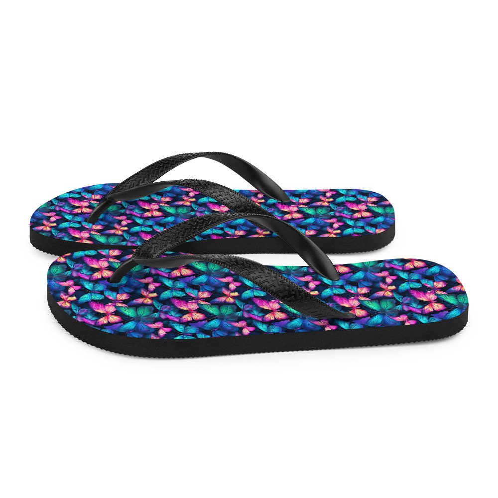 hippieartzone - Iridescent Butterfly Flip Flops