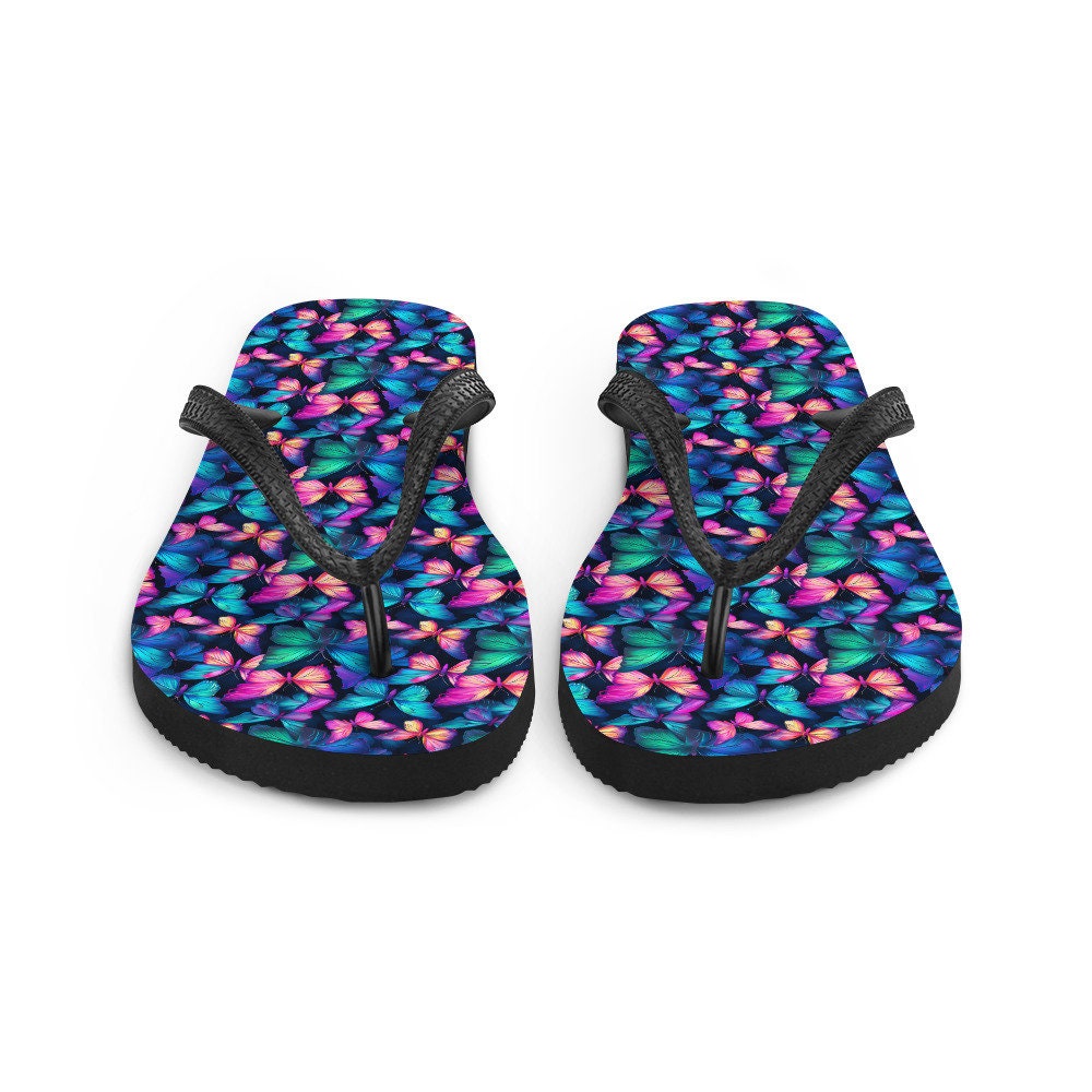 hippieartzone - Iridescent Butterfly Flip Flops