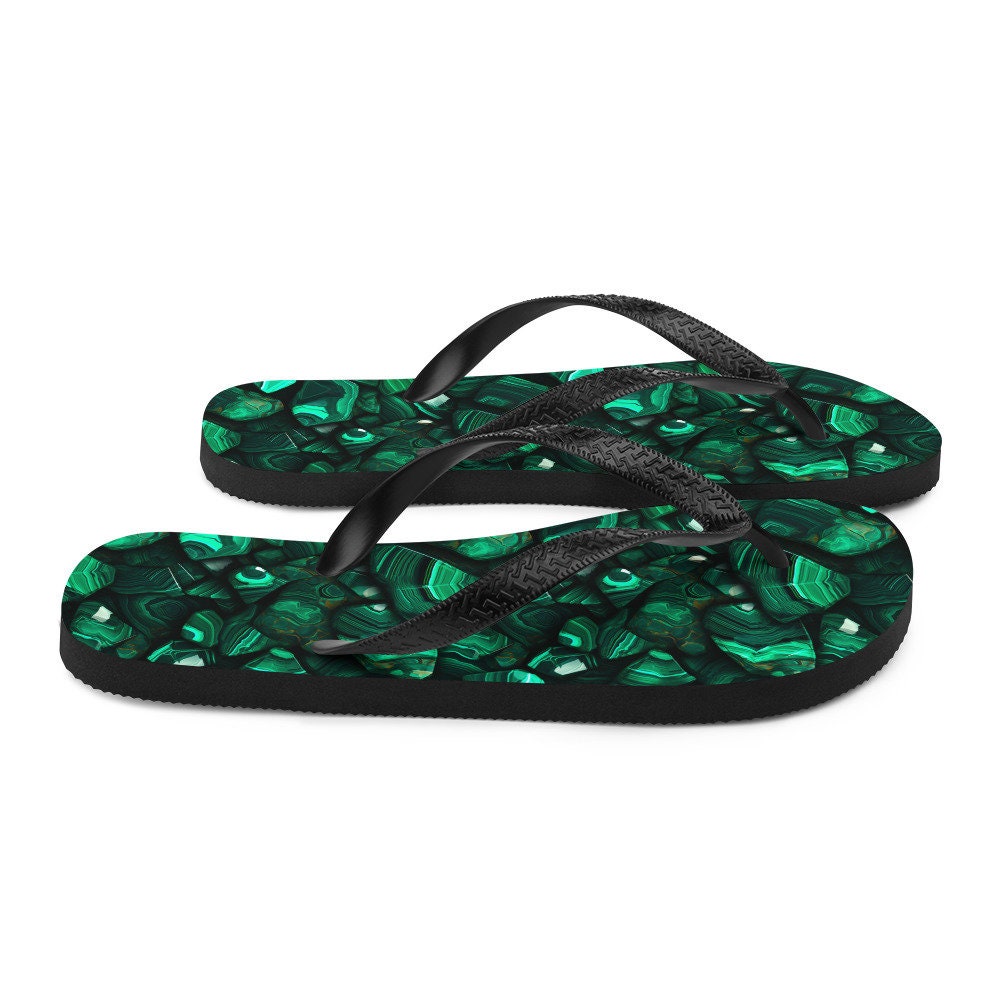 hippieartzone - Malachite Pattern Flip Flops