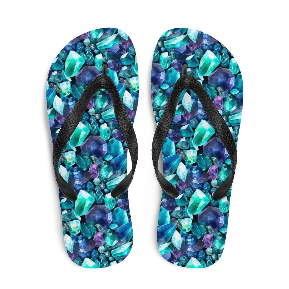 hippieartzone - Fluorite Gemstone Pattern Flip Flops