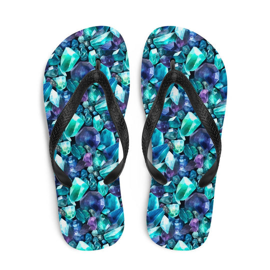 hippieartzone - Fluorite Gemstone Pattern Flip Flops