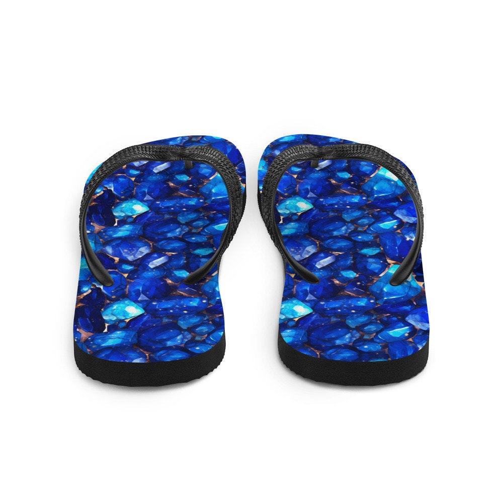 hippieartzone - Lapis Gemstone Pattern Flip Flops