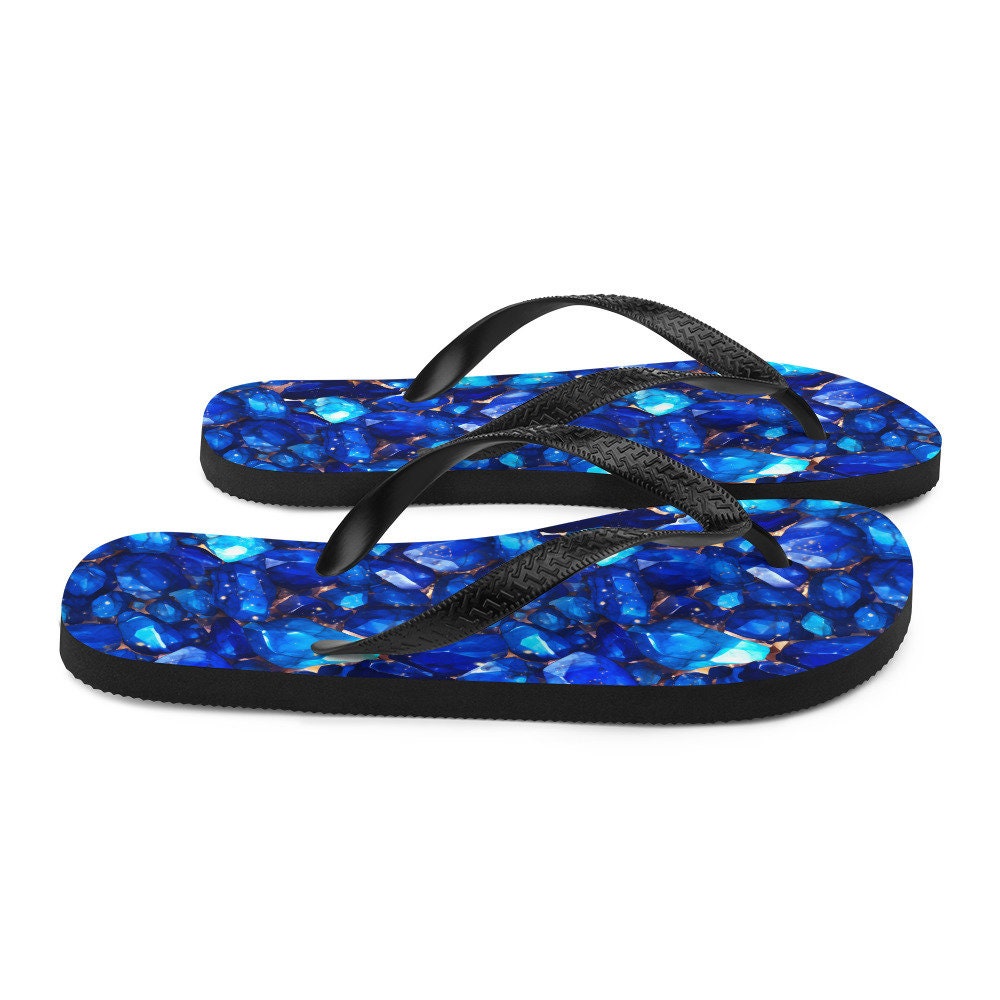 hippieartzone - Lapis Gemstone Pattern Flip Flops