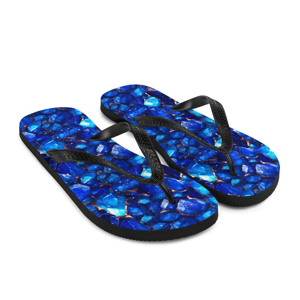 hippieartzone - Lapis Gemstone Pattern Flip Flops