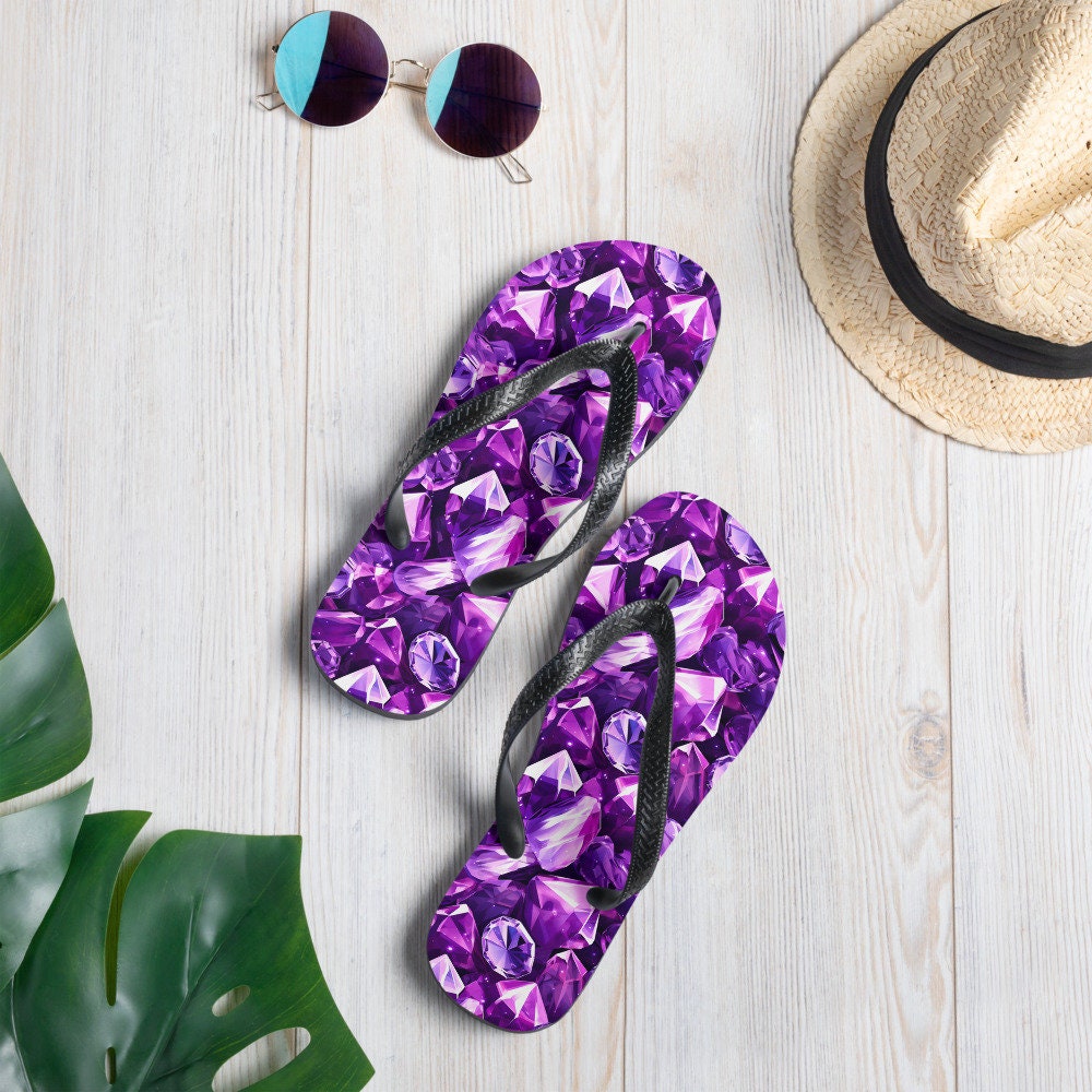 hippieartzone - Amethyst Summer Flip Flops
