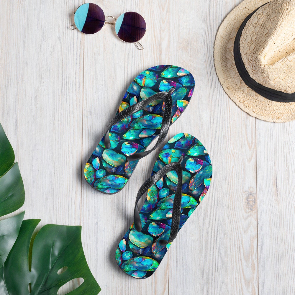 hippieartzone - Fire Opal Summer Flip Flops