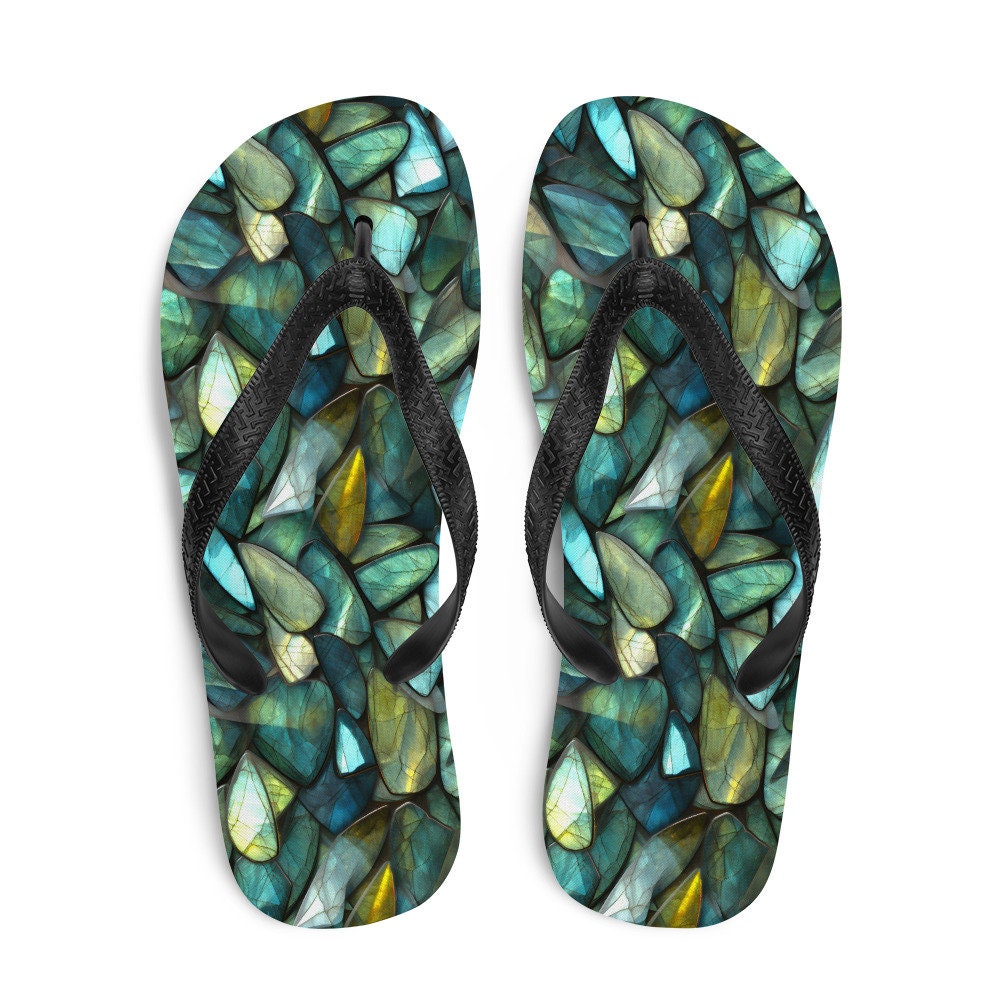 hippieartzone - Labradorite Summer Flip Flops
