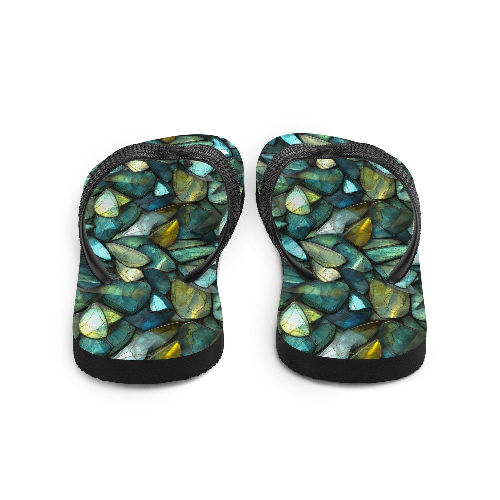 hippieartzone - Labradorite Summer Flip Flops
