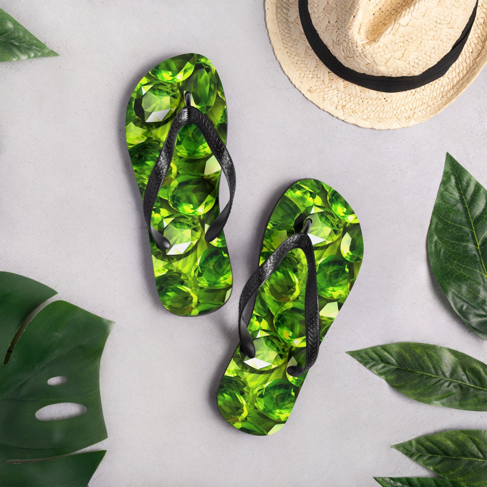 hippieartzone - Sun-Kissed Peridot Flip Flops