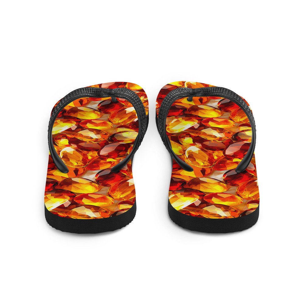 hippieartzone - Vibrant Amber Summer Flip Flops