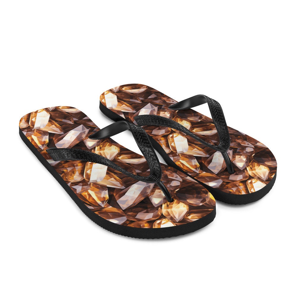 hippieartzone - Celestial Smoky Quartz Summer Flip Flops