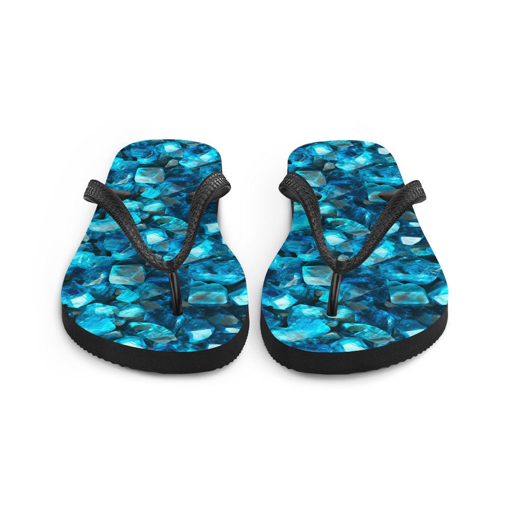 hippieartzone - Serene Blue Apatite Summer Flip Flops