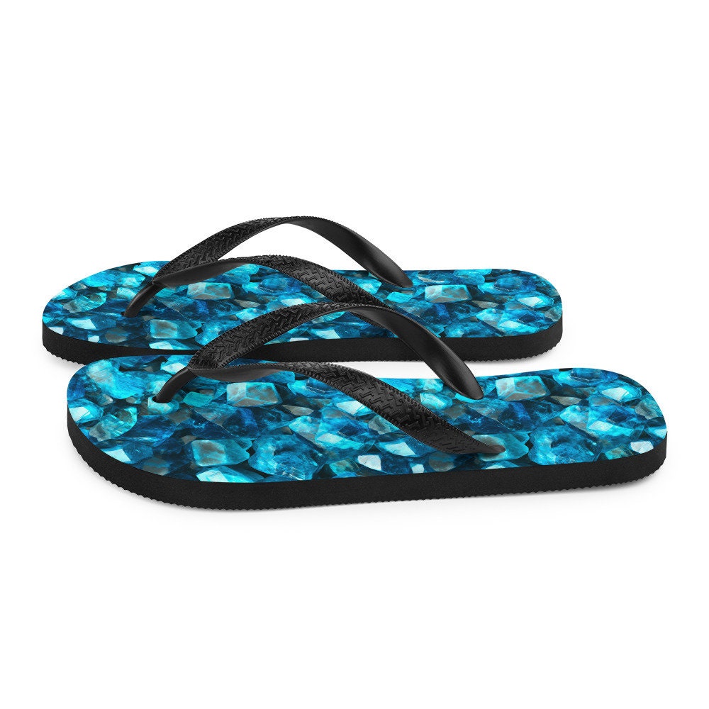 hippieartzone - Serene Blue Apatite Summer Flip Flops