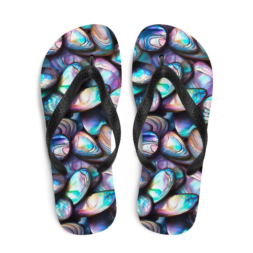 hippieartzone - Tranquil Abalone Summer Flip Flops