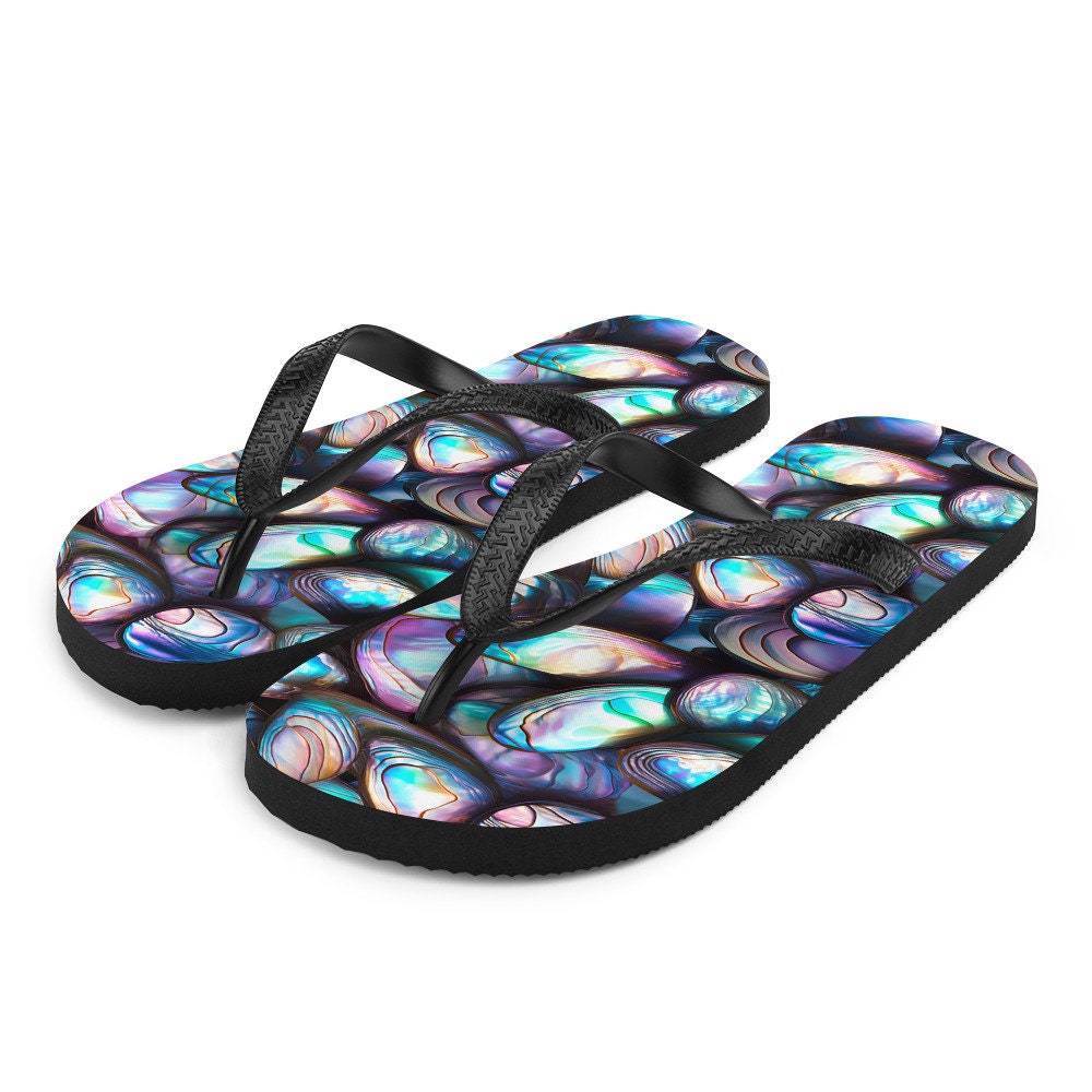 hippieartzone - Tranquil Abalone Summer Flip Flops