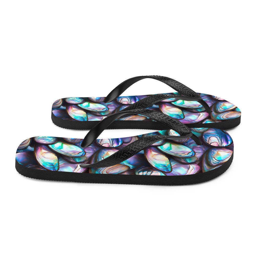 hippieartzone - Tranquil Abalone Summer Flip Flops