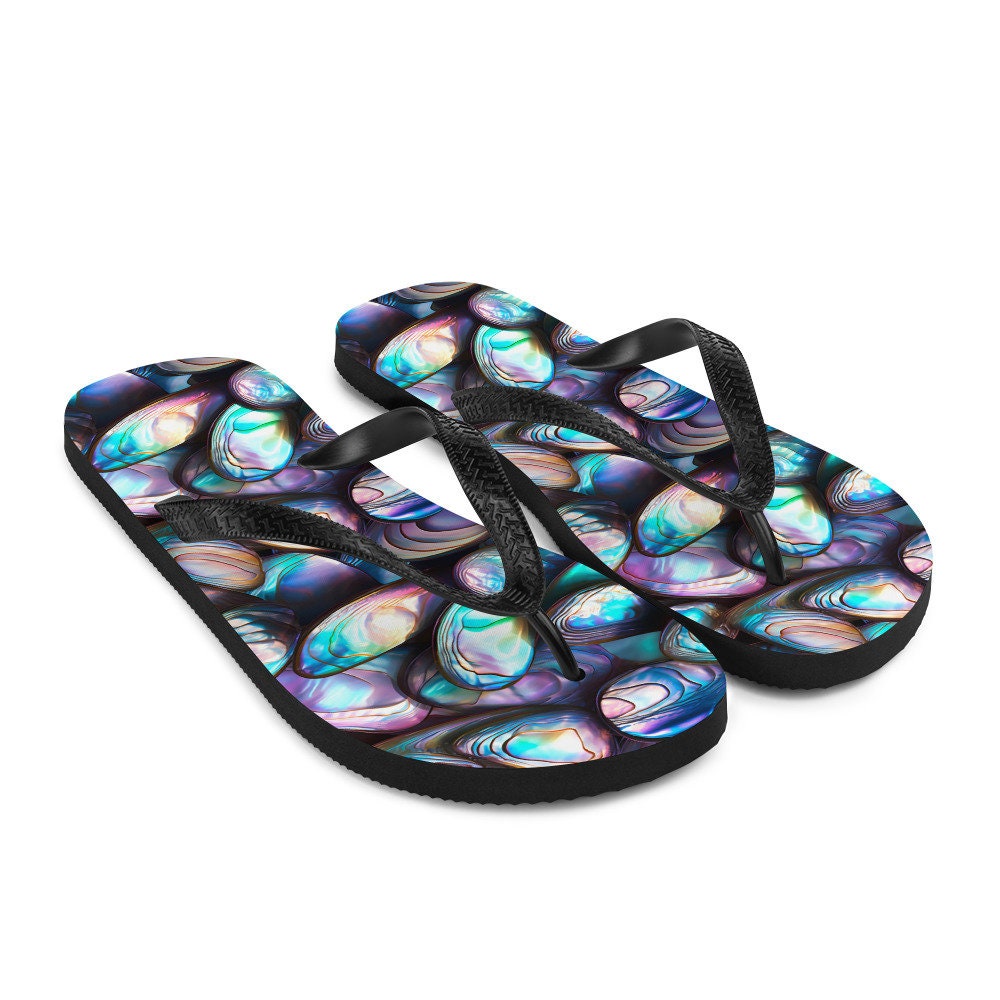 hippieartzone - Tranquil Abalone Summer Flip Flops