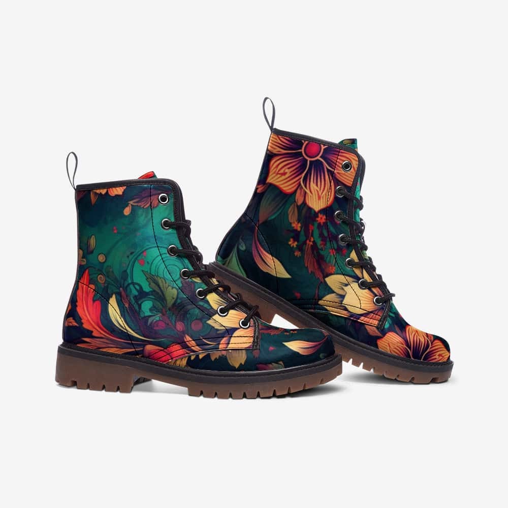 Hippie Art Zone - Boho Flowers Vegan Leather Boots